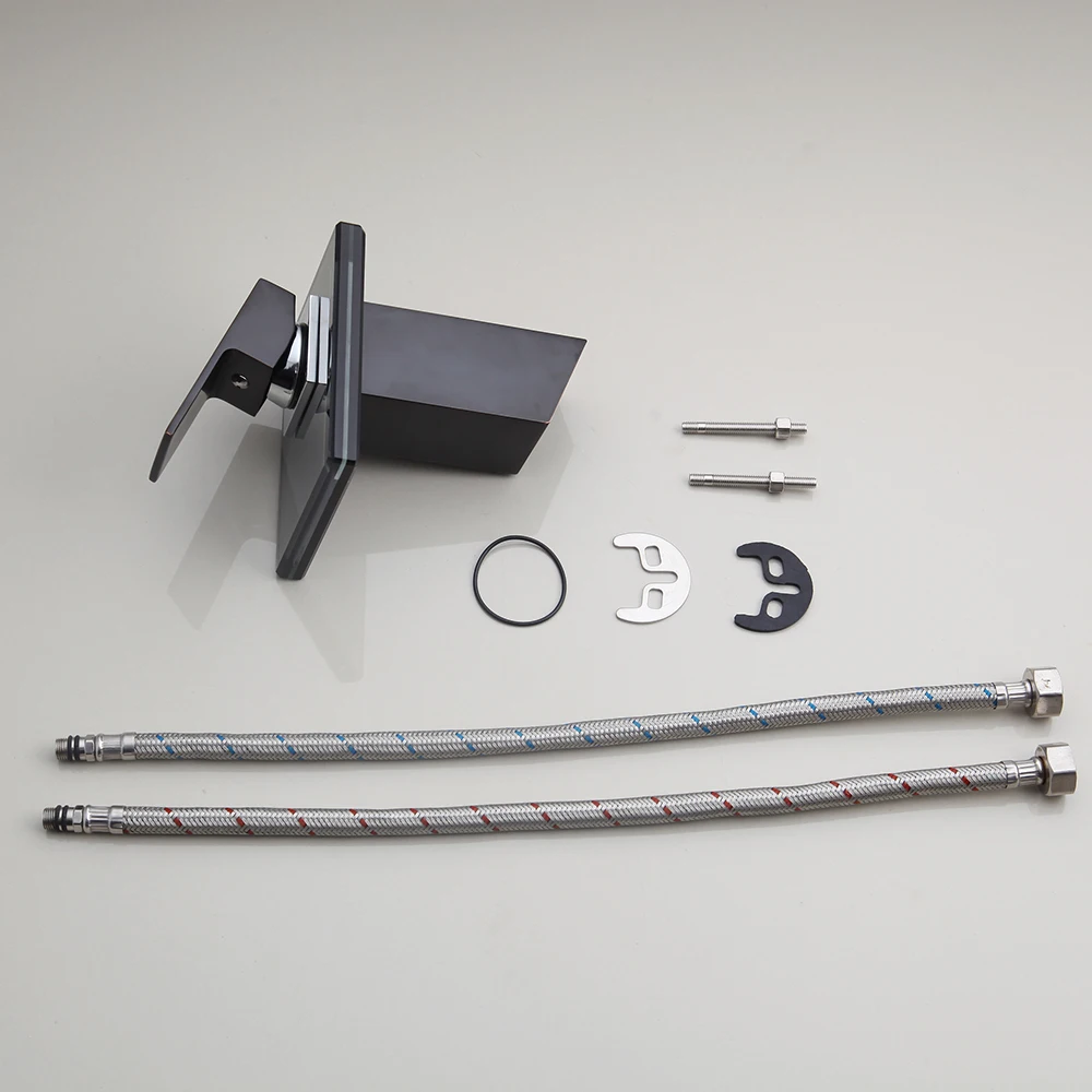 Смеситель для раковины Водопад настенный кран из латуни и стекла ванной комнаты