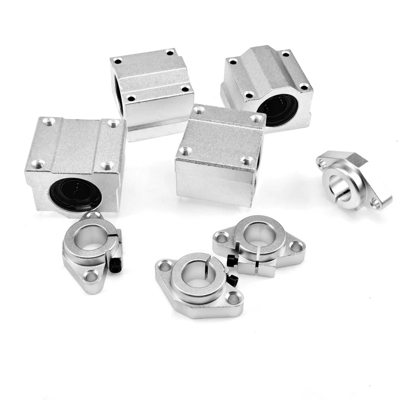 

10pcs/set Optical Axis Linear Rail Shaft OD8/10/12mm 200-600mm + SCS8/10/12UU Linear Bearing Blocks + SHF8/10/12 Bearing Support