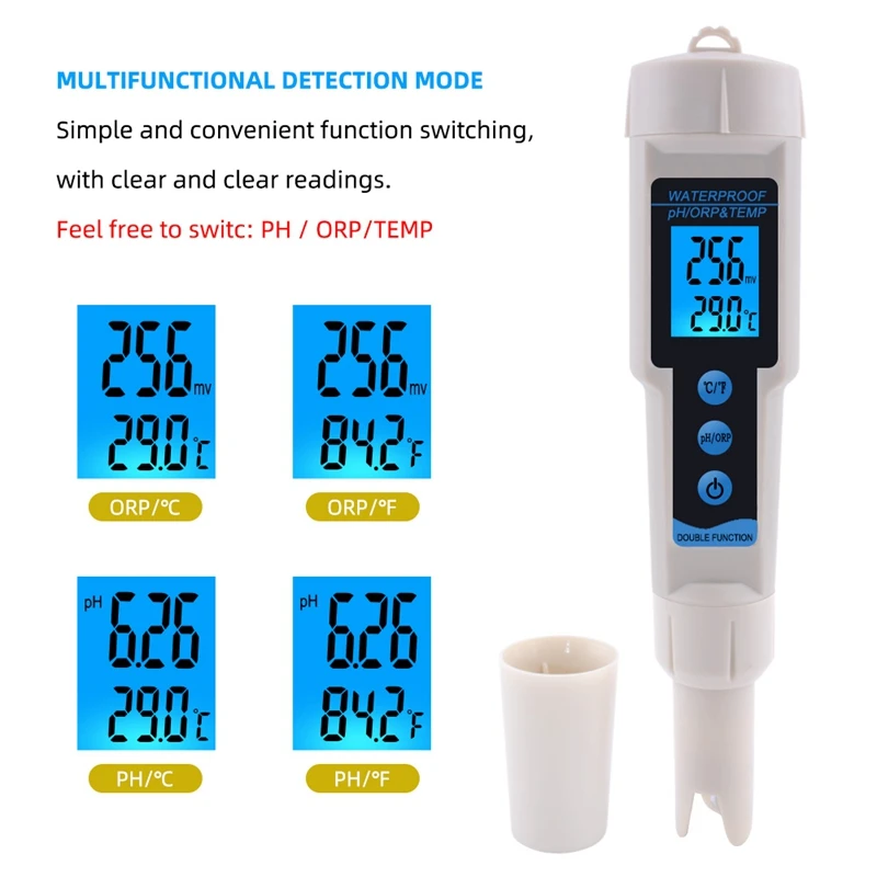 ORP/редокс-тестер водонепроницаемый цифровой ЖК-дисплей ORP PH TEMP Meter монитор