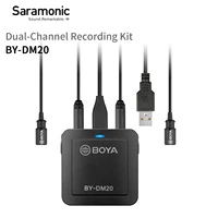 boya by dm20 dual channel recording kit professional sound solution for ios devices type c android devices and laptop