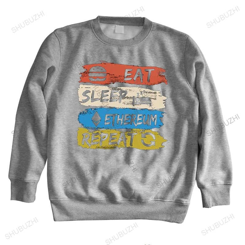 

Funny Retro Eat Sleep Ethereum sweatshirts Men Cotton hoody autumn Geek Crypto Cryptocurrency sweatshirt Graphic casual hoodie