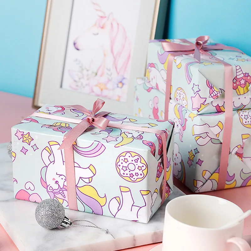 10 шт. Единорог печати Беби Шауэр детский подарок на день рождения оберточная