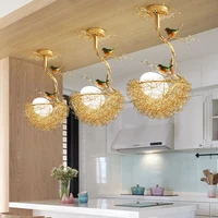 post modern birds nest pendant lamp egg glass ball chandelier for kitchen dining room art decoration