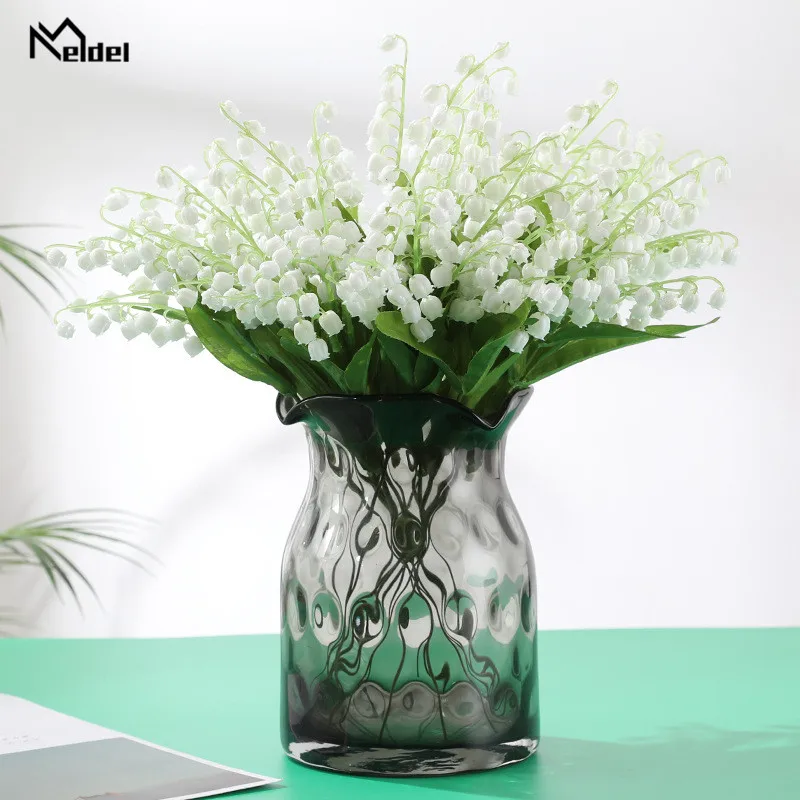 6 шт./лот пластиковые лилии искусственные цветы маленький букет белые Декор для