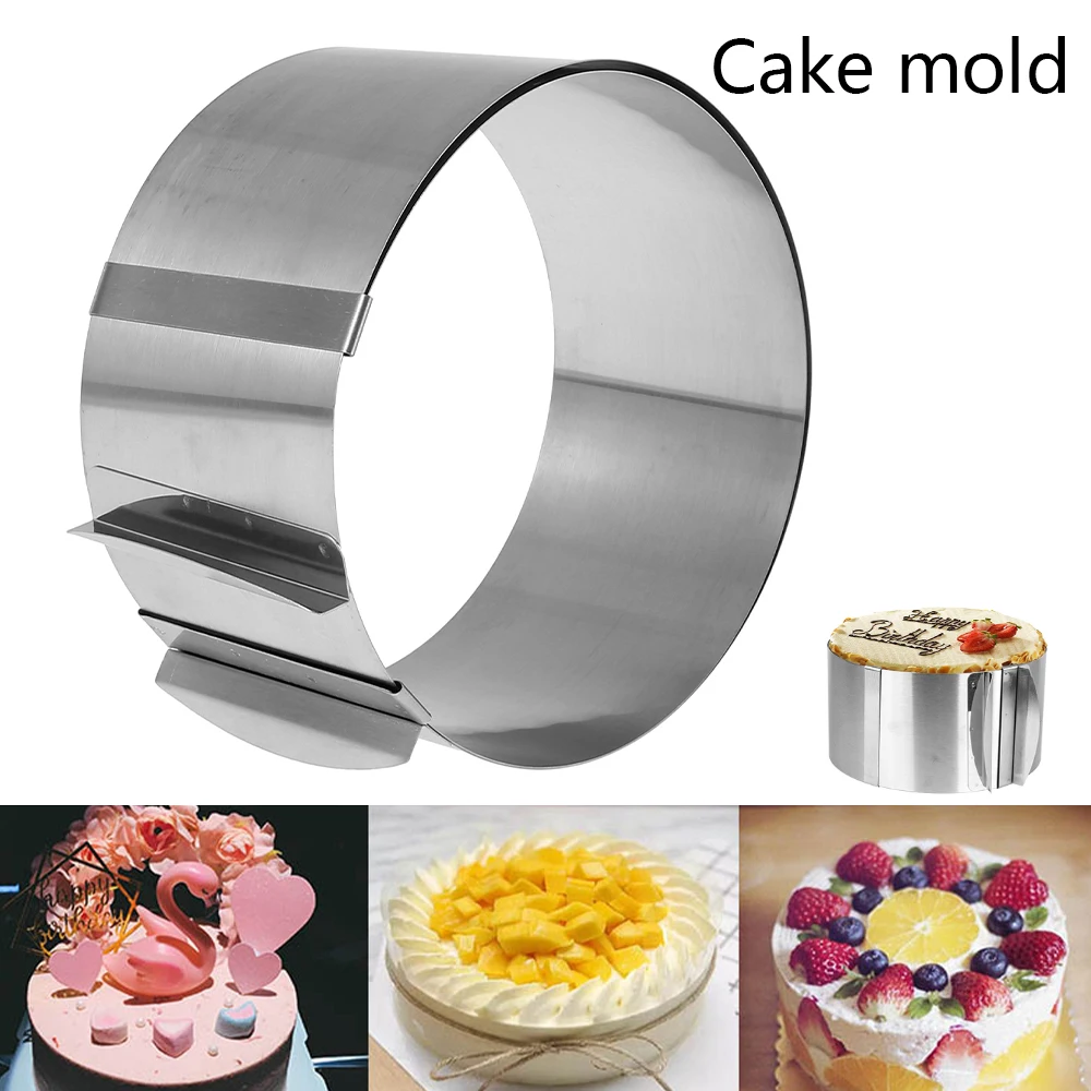 Регулируемое кольцо для мусса 3D круглая форма торта выпечки из нержавеющей стали