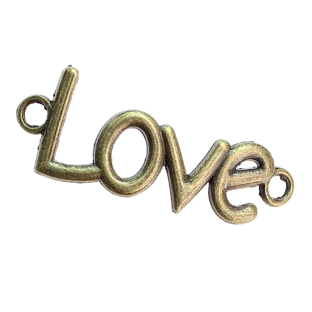 

20Pcs Craft Mixed Letter Words Charms Connector Pendants Beads for Crafting