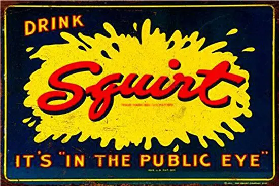 

Metal Tin Sign drink squirt beer Decor Bar Pub Home Vintage Retro