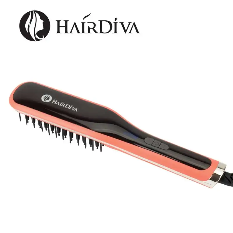 

HairDiva фен выпрямитель 2 в 1 Отрицательные ионы разглаживают и питают волосы щетка для выпрямления волос керамическая турмалиновая щетина наг...
