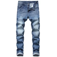 2022 men straight denim elastic cotton jeans long light simple classic pants brand high quality fashion new large size