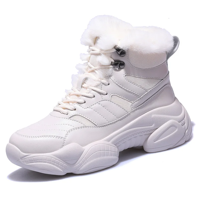 SWONCO/зимние меховые кроссовки женские теплые зимние ботинки повседневная обувь с