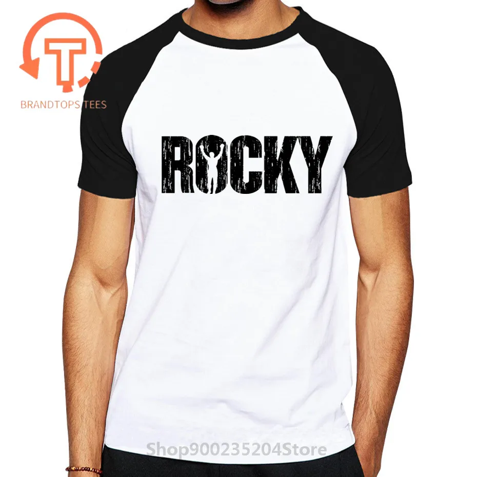 Новая модная футболка Rocky Balboa с круглым вырезом из черного хлопка коротким