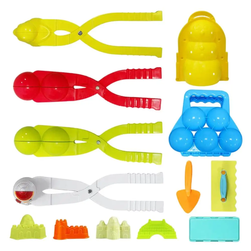 

13pcs Winter Snow Ball Maker Sand Mold Tool Set Kids Toy Snow Scoop Maker Clip Snowball Fight Outdoor Sports Child Toy Clip Set