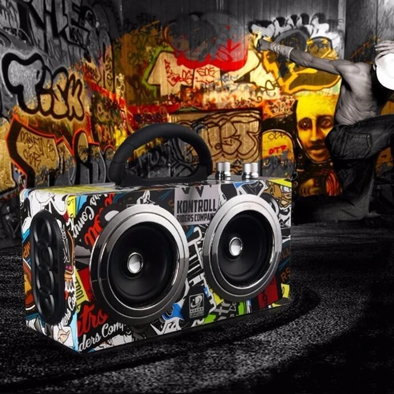 Уличная портативная Bluetooth-Колонка высокой мощности суперсабвуфер граффити