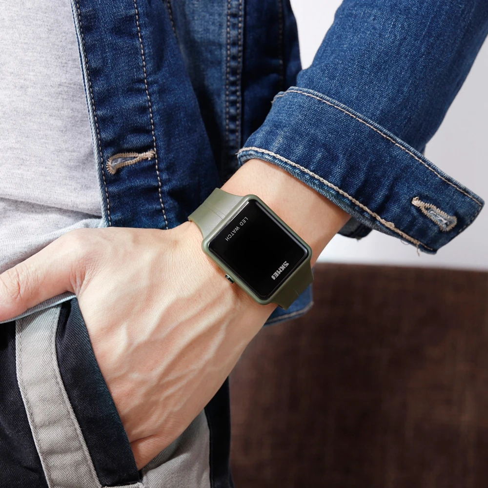 SKMEI простые мужские и женские цифровые часы спортивный светодиодный светильник