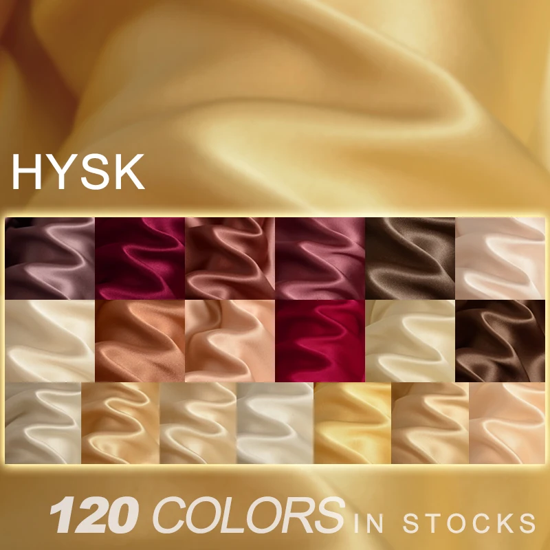 HYSK 100% чистая шелковая атласная ткань многоцветная однотонная окрашенная сделай