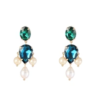 teardrop crystal chandelier drops earrings chic trendy women pearls drop earrings for woman small wholesale suppliers