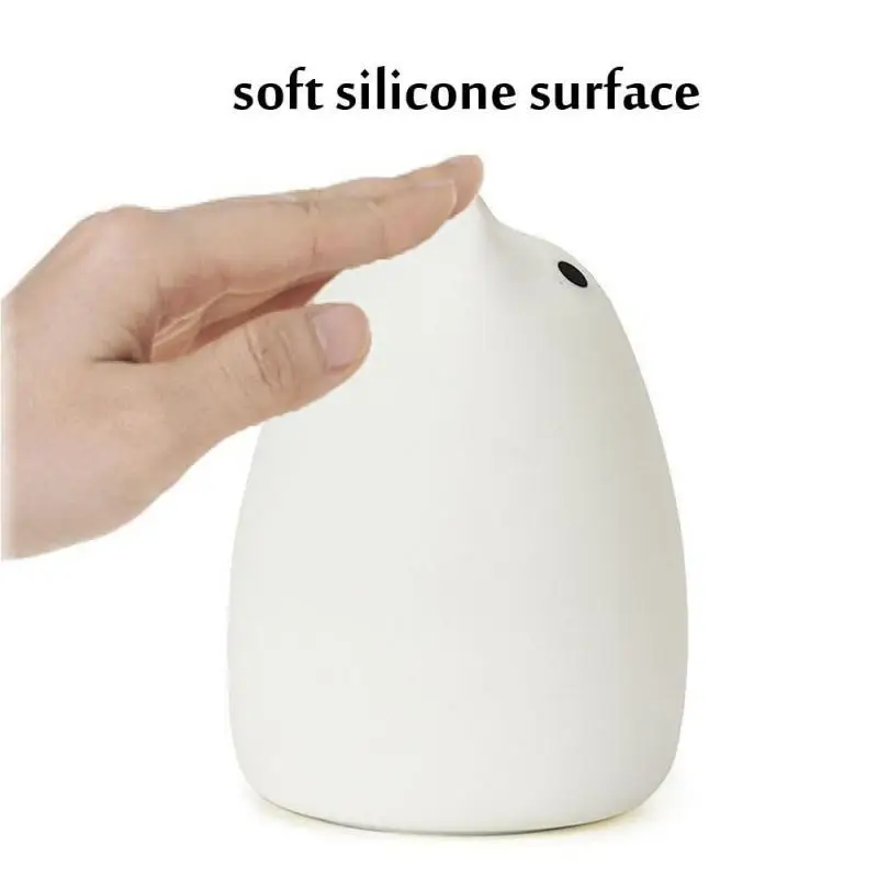 1 шт. Цветной силиконовый светодиодный ночник с кошкой usb-подзарядка кнопочный