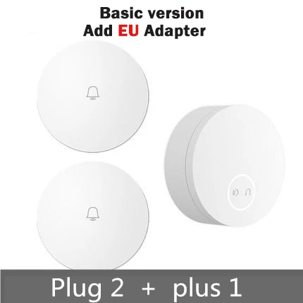Basic 2R add EU Ada Xiaomi Linptech беспроводной дверной звонок самогенерирующий умный дверной передатчик звонка функция памяти Wifi версия подключения Mijia APP - Цвет: Basic 2R add EU Ada