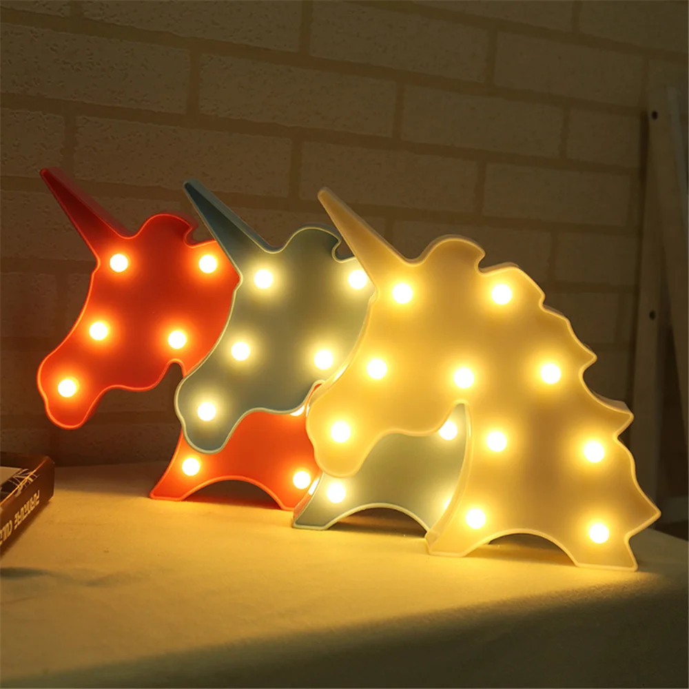 

Cartoon Unicorn Night Light LED Table Lamp For Kids Children's Bedroom Decoration Baby Birthday Gifts Luminaria Night Lamp
