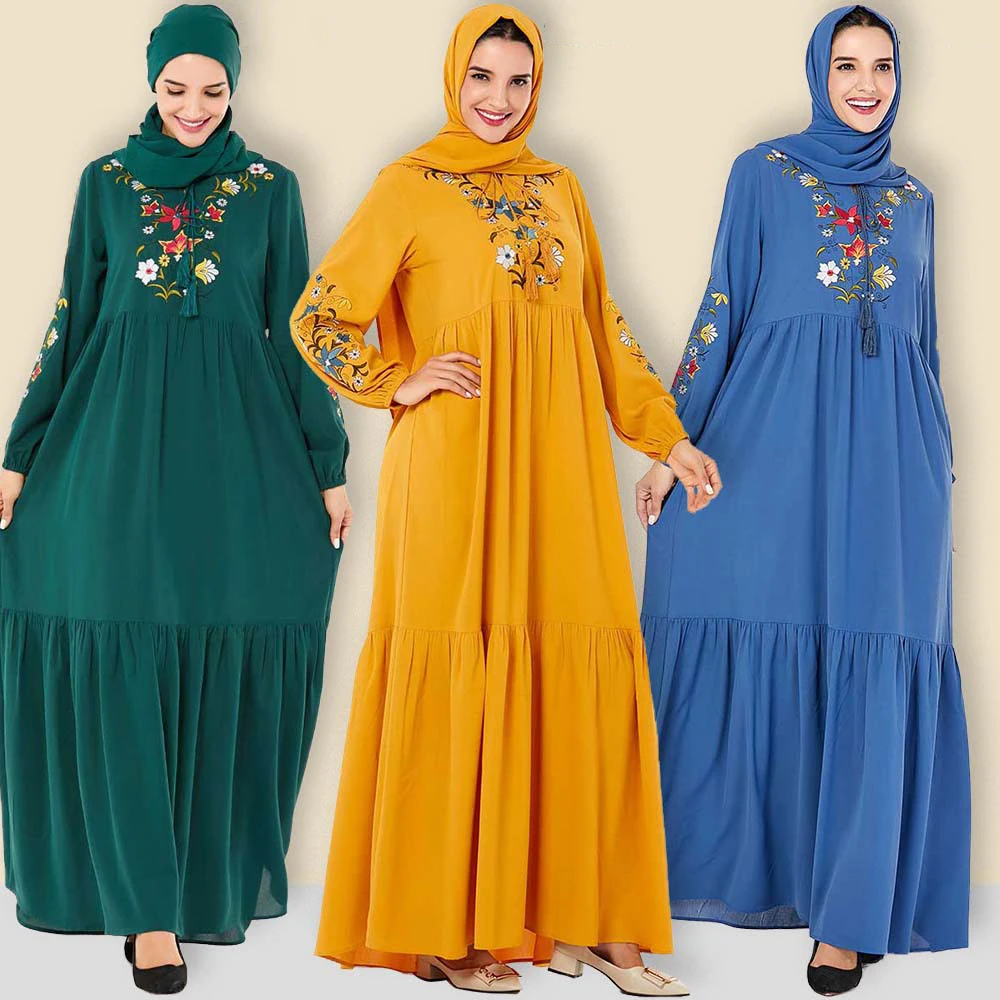 Дубай мусульманское платье для женщин абайя кафтан кимоно длинный халат Jubah Elbise