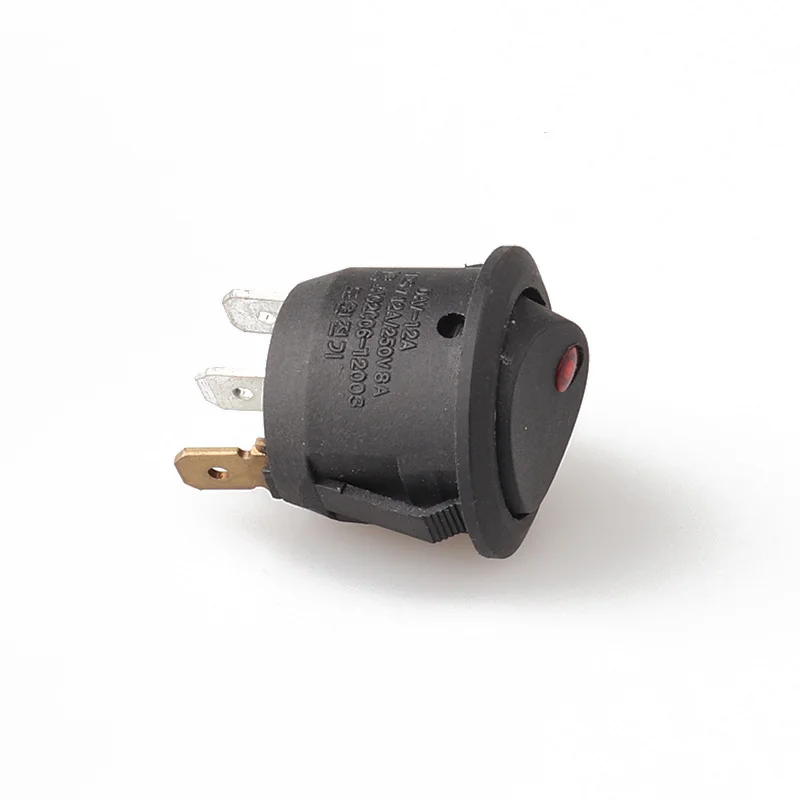 KCD2-101NM 3PIN лодочный кулисный переключатель SPST с красным медным светом