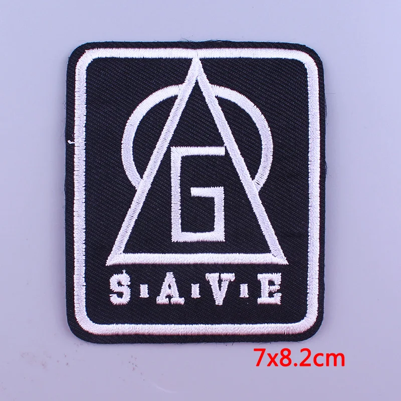 

Black And White Letter Patch For Clothing Iron On Punk Rock Embroidered Patch Appliques Stripe For DIY T-shirt Badges Apparel