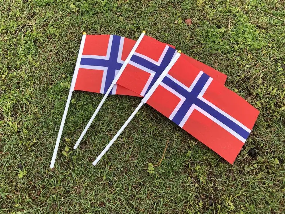 Флаг норвежский пластиковый 14 х21 см 20 шт. | Дом и сад