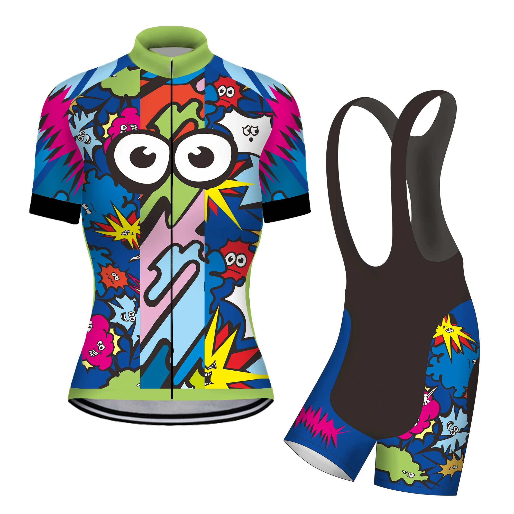 

2021 Funny Cycling Jersey Sets Bike Wear Clothes Quick-Dry Bib Gel Clothing Ropa Ciclismo Uniformes Maillot MTB Suit Sportwear