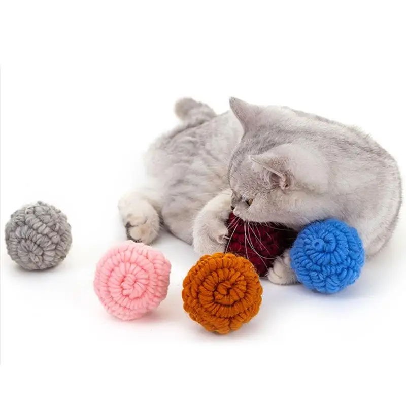 

1 шт. забавная игрушка для кошек, мяч для кошачьей мяты, шерстяной мяч для кошек, интерактивный тренировочный мяч для кошек, товары для домашн...
