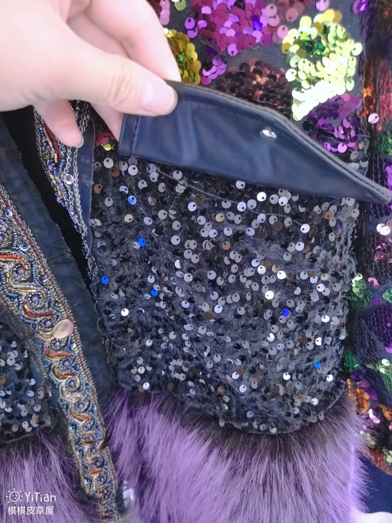 2021 Winter New Female Fashion High Street Fur Integrated Coat Women Office Lady Patchwork Mid-Length Faux Toka Lamb Wool Coat