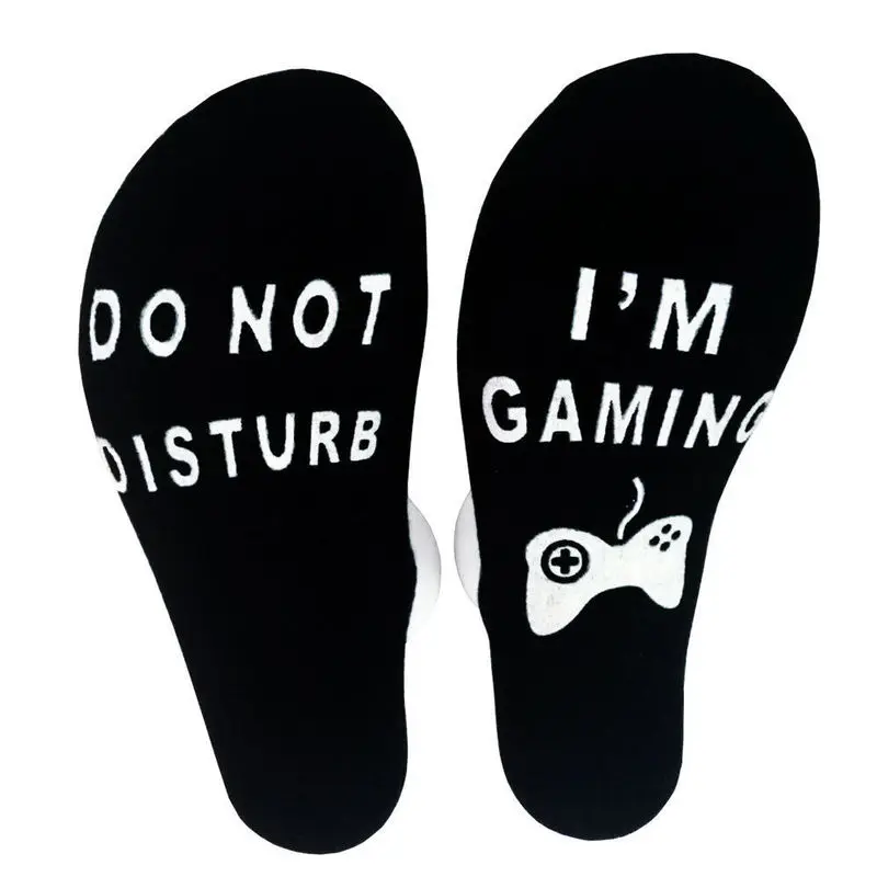 

Unisex Novelty Socks DO NOT DISTURB I AM GAMING Men Women Funny Letter Sock