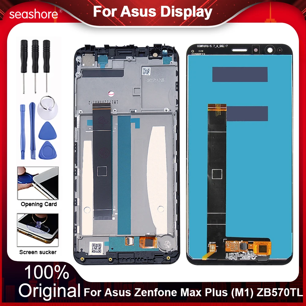 Pantalla t&aacute;ctil Original para Asus Zenfone Max Plus M1 ZB570TL, repuesto de digitalizador LCD, ZB570TL-0