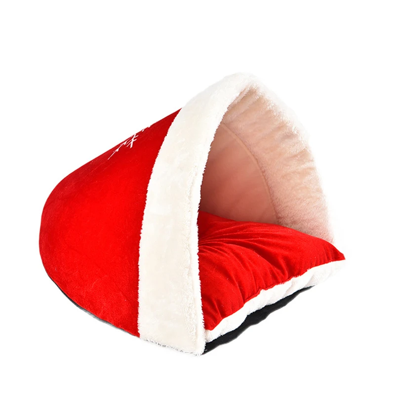 Рождественская красная шляпа Санта Клауса мягкая кошка гнездо для собаки