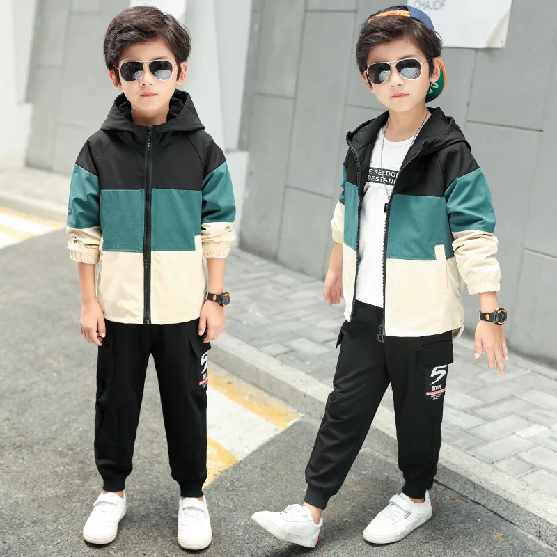 Одежда для мальчиков Новинка Детский костюм с длинным рукавом подходящие цвета