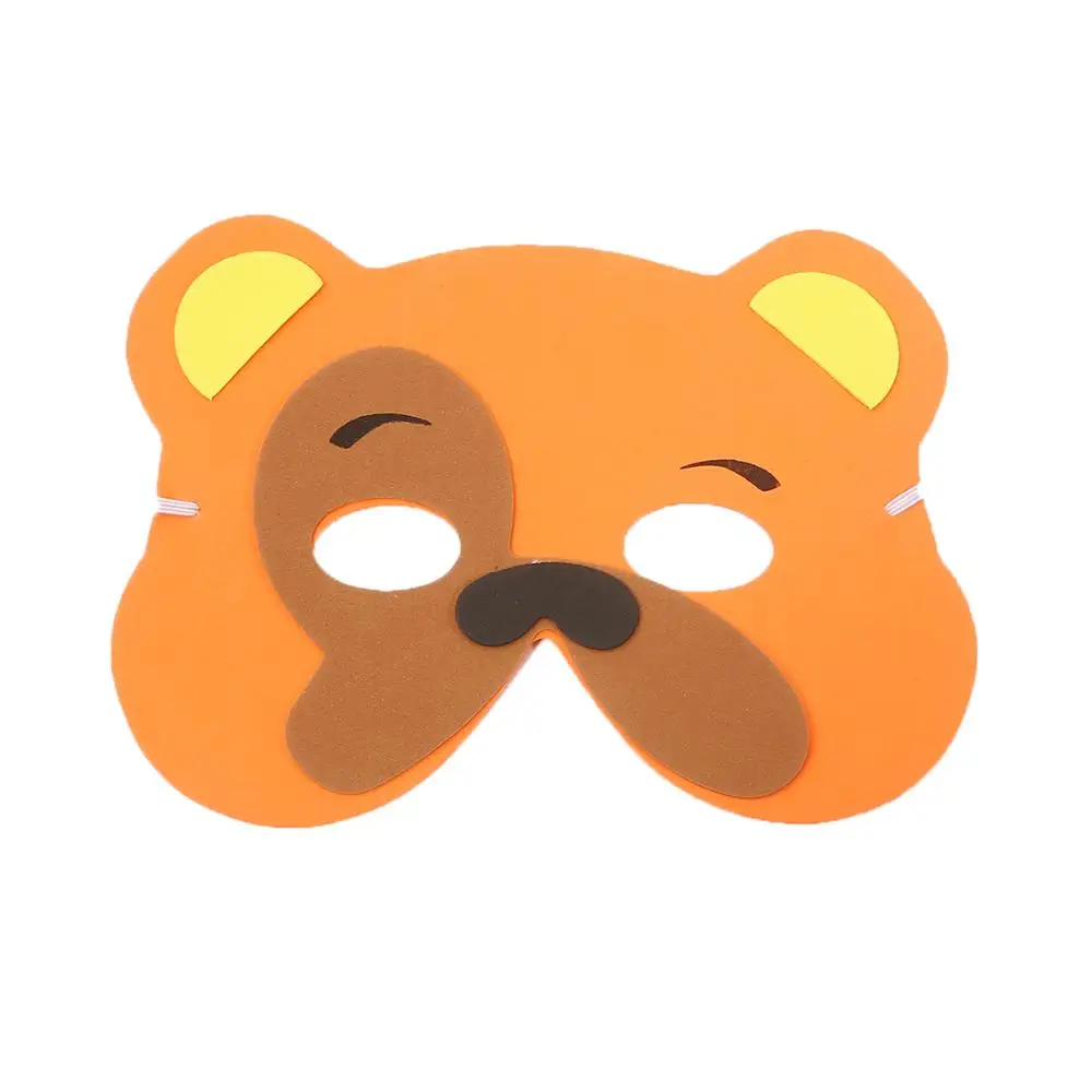 Bear 12pcs Высокое качество, 12 шт./партия, новая мода, ручная работа, детская маска в форме животного для детской вечеринки, декоративная маска, разные цвета - Цвет: Bear 12pcs