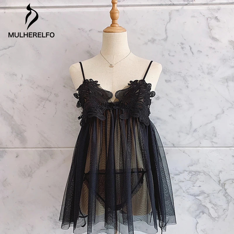 

Deep V Collar Sling Sleeping Dress Women Sleepwear Sexy Lace Stitching Mini Nightdress Female Nightgowns Sleeveless Nighties