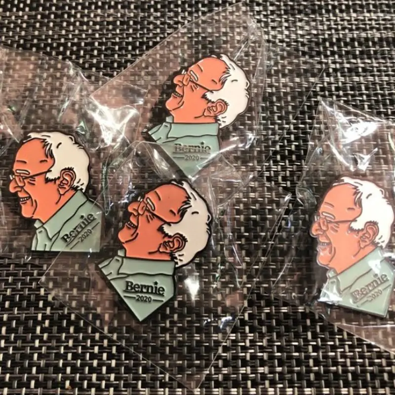Эмалированная брошь с отворотом Bernie Sanders анти Трамп эмалированная брошка
