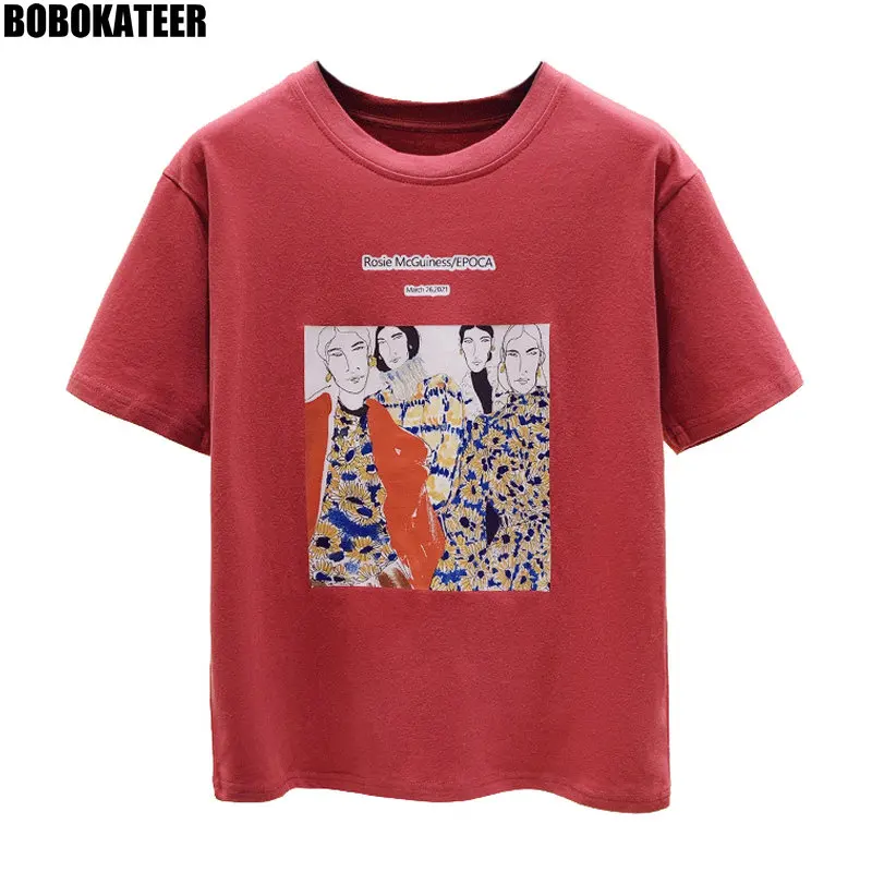 

Футболки с коротким рукавом летняя женская одежда белый футболка оверсайз женские футболки графические топы хлопок футболка рыхлый Harajuku Ф...