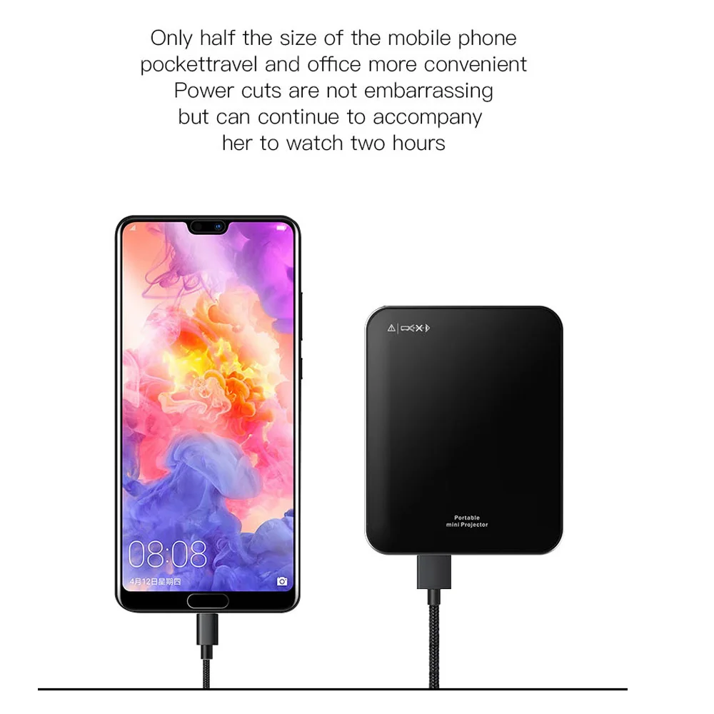 Карманный DLP проектор X3 Linux OS 1080P проводной подключение с телефоном android HDMI USB