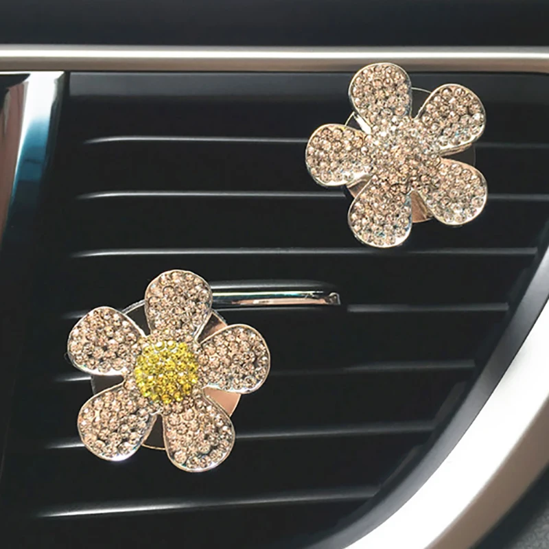 

Bling Car Accessories Flower Decor For Car Air Vent Clip Car Aroma Diffuser Flavoring In Auto Interior Decoration Ornaments Gift