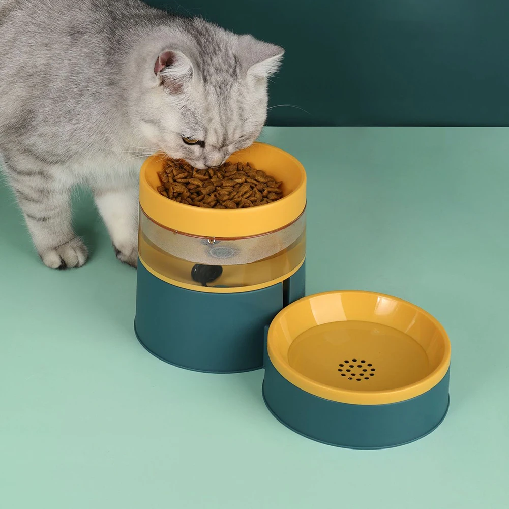 

Double Cat Bowls Automatic Food Water Storage Feeder Dog Puppy Drinking Dish Puppy Feeding Waterer Dispenser Pets Supplies
