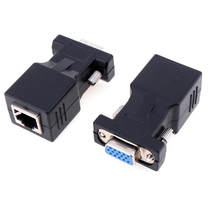 Новинка 2020 Женский/мужской разъем VGA в RJ45 видео удлинитель для