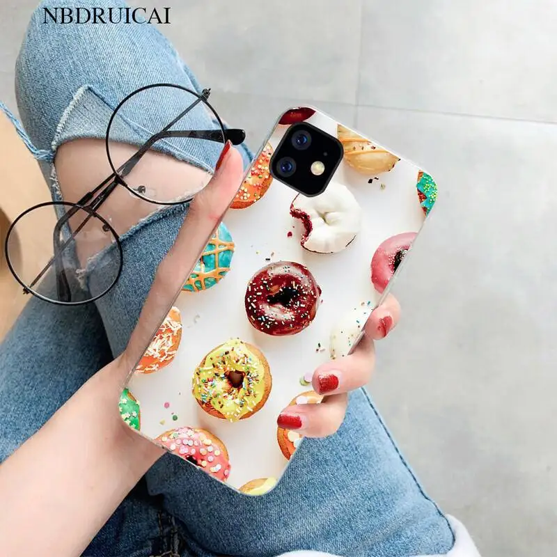 PENGHUWAN Pizza French fries Doughnut food Soft Silicone Phone Case for iPhone 11 pro XS MAX 8 7 6 6S Plus X 5S SE XR cover | Мобильные