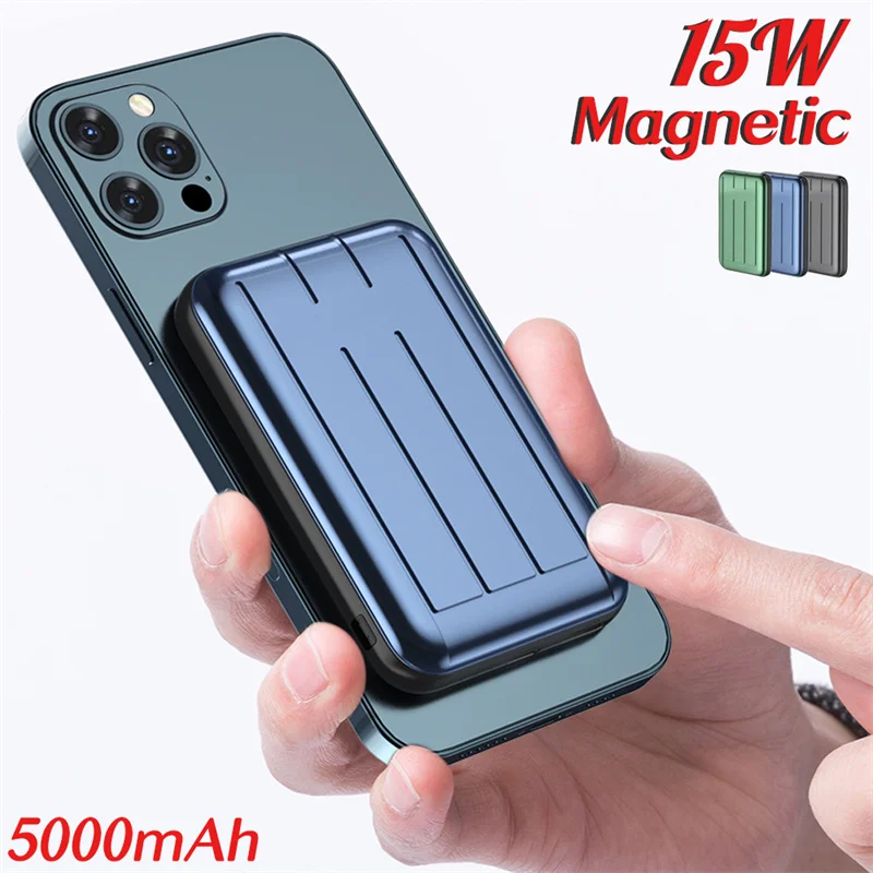 

Портативное магнитное беспроводное мини-зарядное устройство, 10000 мАч, 15 Вт, быстрое зарядное устройство для iPhone 13, 12, 13pro, 12pro Max, внешняя допол...