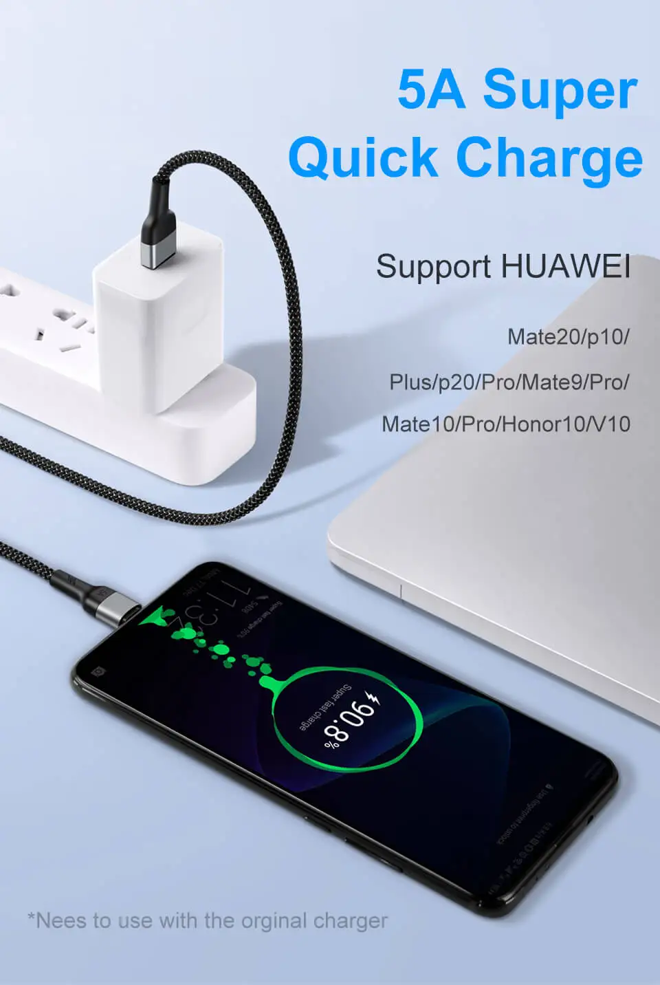 Elough 5A usb type C кабель для huawei P30 P20 P10 mate 20 10 Pro Plus Lite быстрое зарядное устройство для Xiaomi Quick Charge 3,0 USB C кабель
