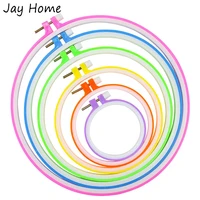 6 sizes embroidery hoops plastic circle cross stitch hoop rings multicolor embroidery hoop circle for diy craft hand sewing tool