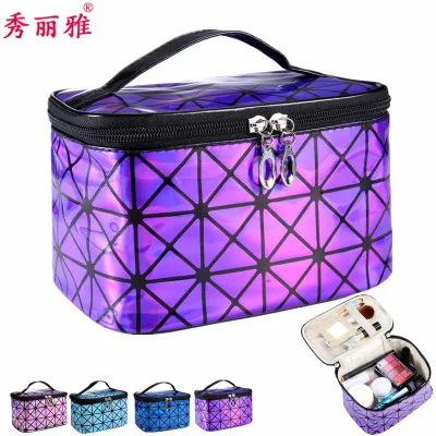 

cosmetic bag 3D Laser Cosmetic Bag Travel Tote Storage Bag Waterproof Large Capacity Toiletry Bag neceser maquillaje
