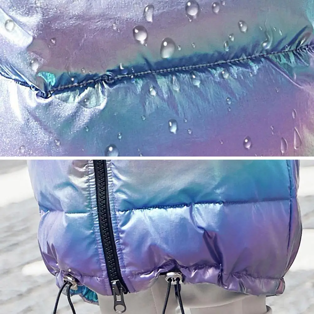 Модная куртка-пуховик для девочек теплые детские парки пальто с меховым