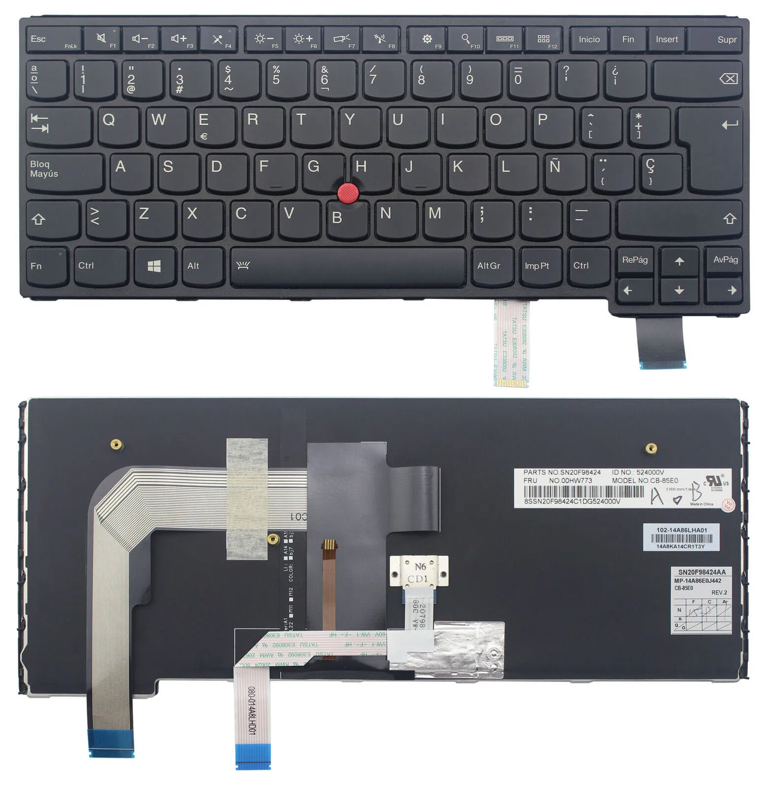 

New for Lenovo ThinkPad Yoga 460 MT 20EL 20EM SP Spanish Backlit keyboard