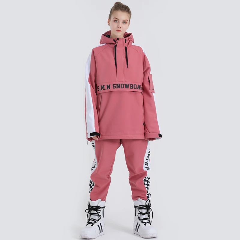 Лыжный костюм SMN для мужчин и женщин Зимний водонепроницаемый дышащий Теплый